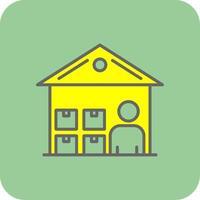 Warehouse Manager Filled Yellow Icon vector