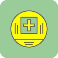 First Aid Symbol Filled Yellow Icon vector