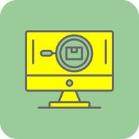 Control Of Goods Filled Yellow Icon vector