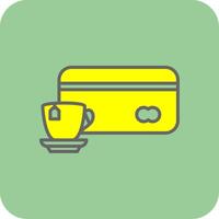 tarjeta pago lleno amarillo icono vector