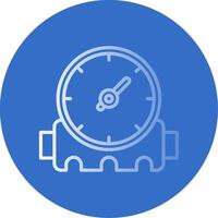 Pressure Gauge Flat Bubble Icon vector