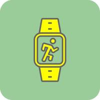 Running Filled Yellow Icon vector