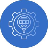 Pressure Gauge Flat Bubble Icon vector