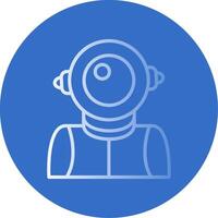 Astronaut Flat Bubble Icon vector