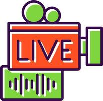 Live Stream filled Design Icon vector