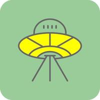 extraterrestre astronave lleno amarillo icono vector