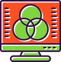 Desktop Computer filled Design Icon vector