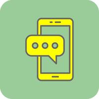 Mobile Phone Filled Yellow Icon vector