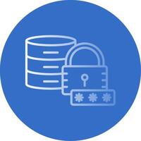 Secured Database Flat Bubble Icon vector