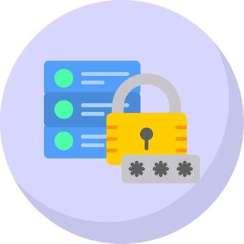 Secure Database Flat Bubble Icon vector
