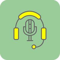 Microphone Filled Yellow Icon vector