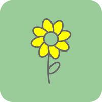 Flower Filled Yellow Icon vector