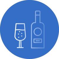 vino botella plano burbuja icono vector