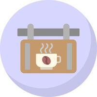 Cafe Signage Flat Bubble Icon vector