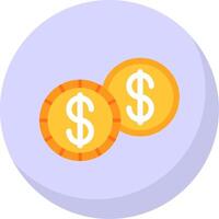 dólar plano burbuja icono vector