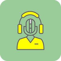 Recording Filled Yellow Icon vector