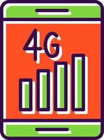 4g lleno diseño icono vector