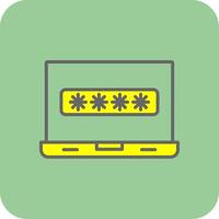 Password Filled Yellow Icon vector