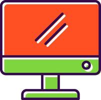 Pc Monitor filled Design Icon vector