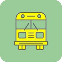 School Bus Filled Yellow Icon vector