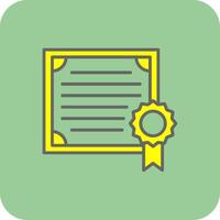 Diploma Filled Yellow Icon vector