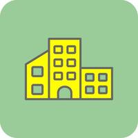 edificio lleno amarillo icono vector