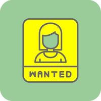 Wanted Filled Yellow Icon vector