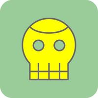 Skull Filled Yellow Icon vector