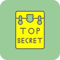 Top Secret Filled Yellow Icon vector