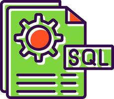 sql archivo lleno diseño icono vector