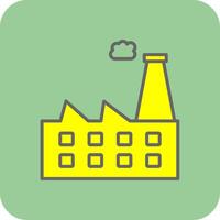 Factory Filled Yellow Icon vector