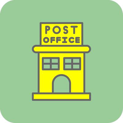 Post Office Filled Yellow Icon
