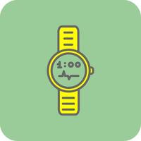 reloj lleno amarillo icono vector