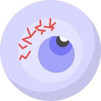 Scary Eyeball Flat Bubble Icon vector