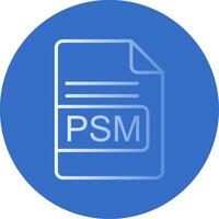 PSM File Format Flat Bubble Icon vector