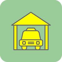Garage Filled Yellow Icon vector