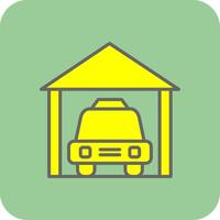 Garage Filled Yellow Icon vector