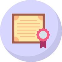 Diploma Flat Bubble Icon vector