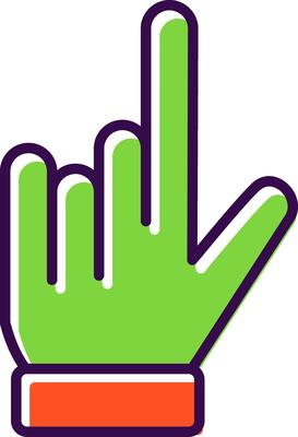 Pointing Hand filled Design Icon
