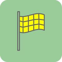 Racing Flag Filled Yellow Icon vector