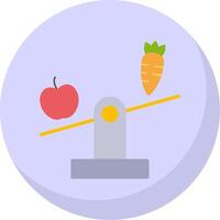 equilibrado dieta plano burbuja icono vector