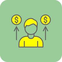 Business Man Filled Yellow Icon vector