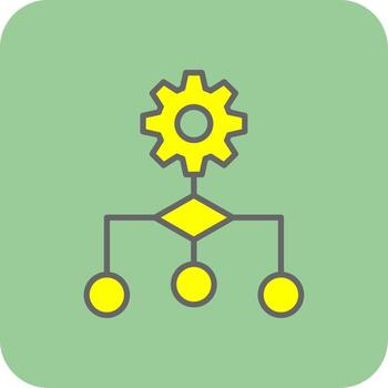 Algorithm Filled Yellow Icon vector