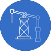 Oil Derrick Flat Bubble Icon vector