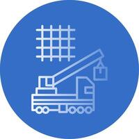 grua levantamiento plano burbuja icono vector