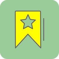 Bookmarking Filled Yellow Icon vector