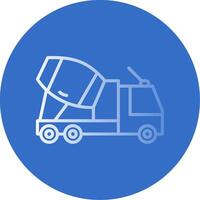 Concrete Truck Flat Bubble Icon vector