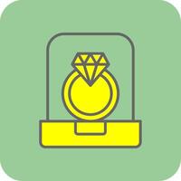 Diamond Ring Filled Yellow Icon vector