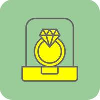 diamante anillo lleno amarillo icono vector