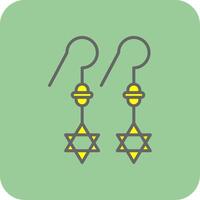 Earrings Filled Yellow Icon vector